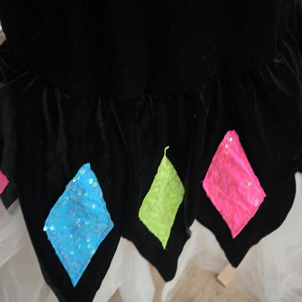 Weissman Black Dance Tutu Dress with Neon Pink, Blue & Lime Accents - Picture 4 of 6